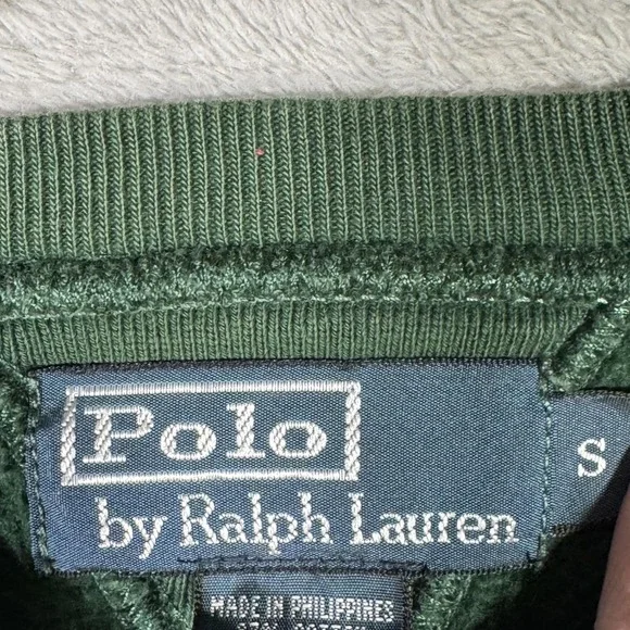 Polo Ralph Lauren Sweatshirt Mens Small Green Airfield Ops Fleece Crewneck*